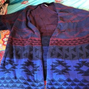 Heavy Aztec Print Maternity Cardigan